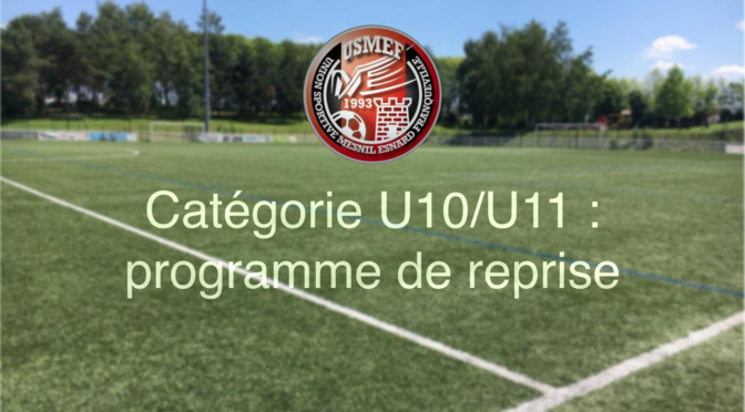 Catégorie U11 : programme de reprise pour la saison 2020/2021